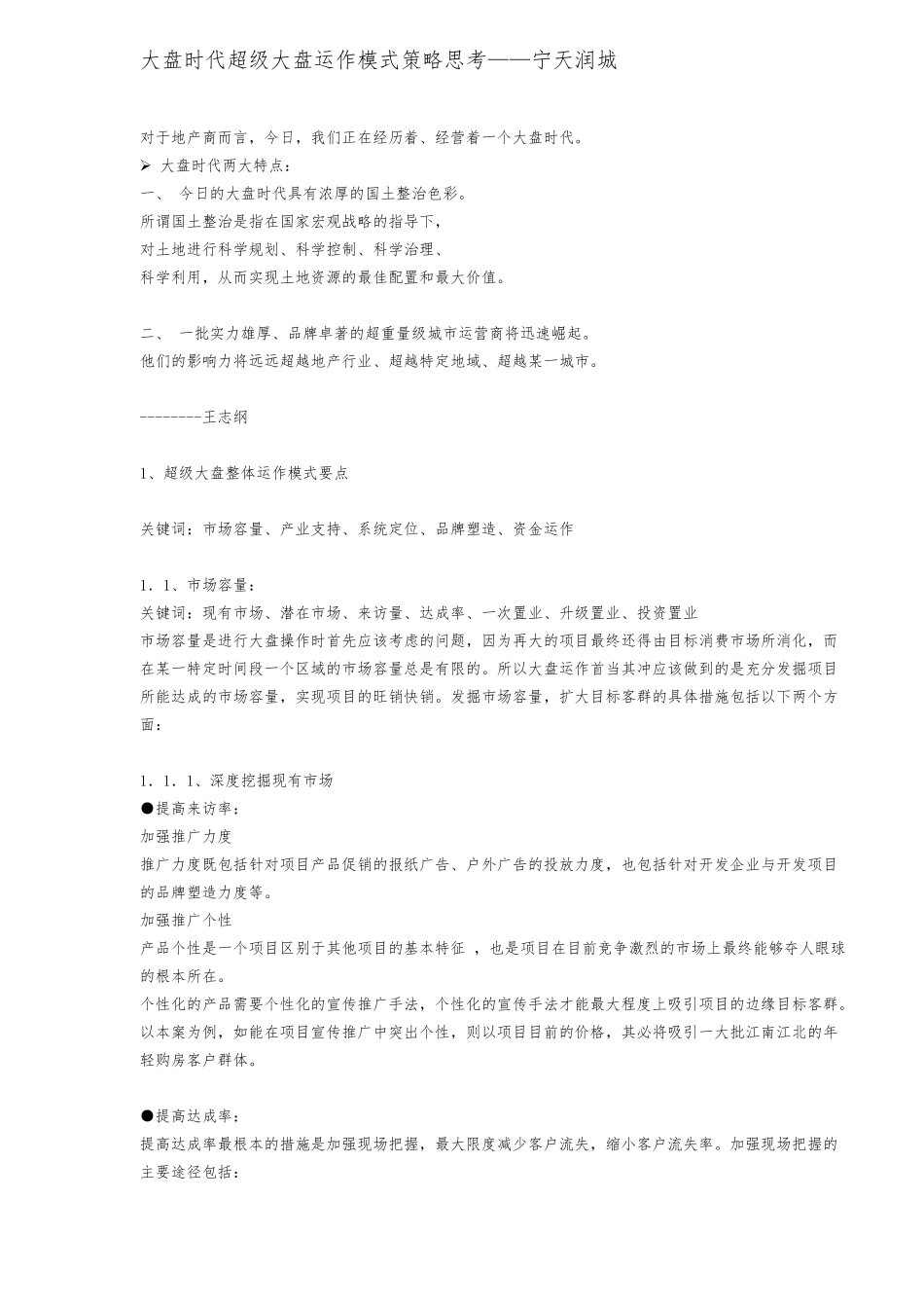 大盘时代超级大盘运作模式策略思考_第1页