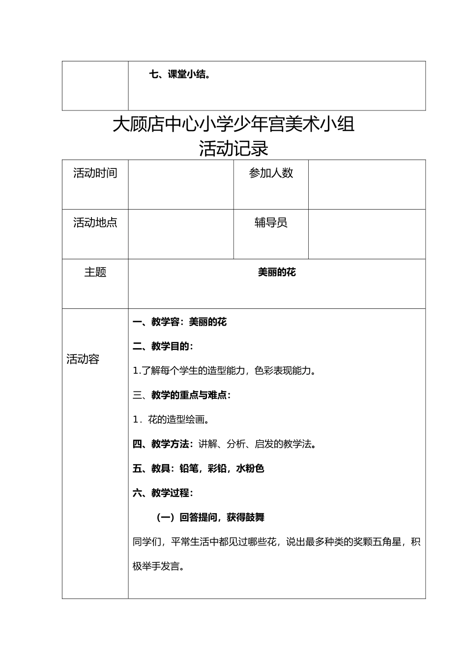 大顾店中心小学少年宫美术组活动教学案_第2页