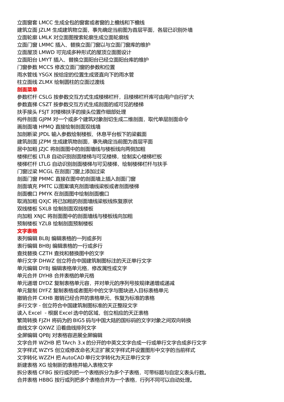 天正建筑命令快捷键大全(完整版)_第3页