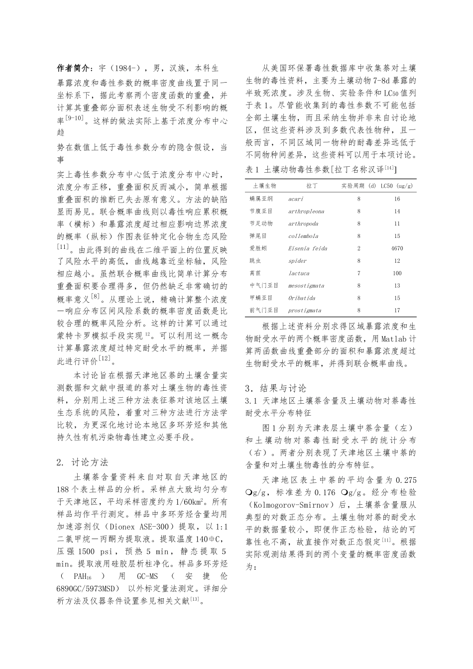 天津地区土壤中萘的生态风险分析报告_第2页