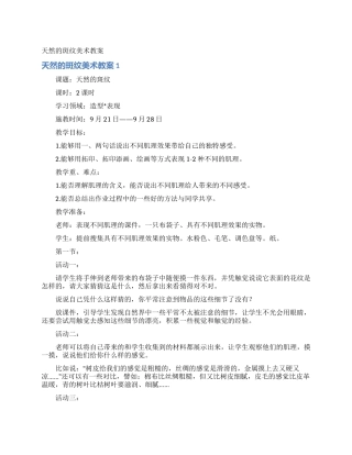 天然的斑纹美术教案