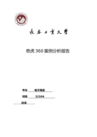 奇虎360搜索引擎案例分析报告文案