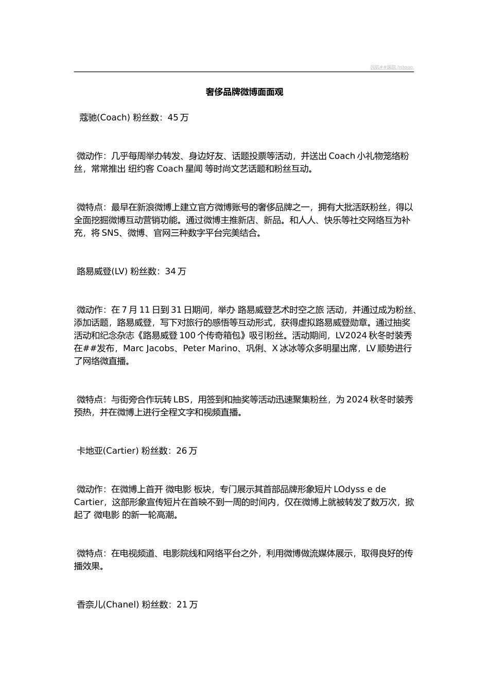 奢侈品牌微博面面观_第1页