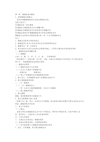 婚姻家庭继承法复习笔记