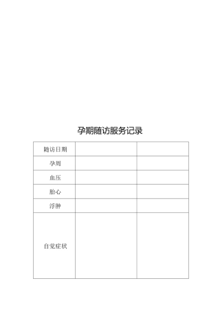 孕期随访服务记录表