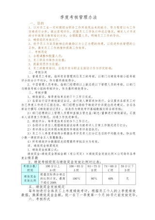 季度绩效考核规定