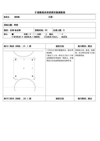 学员实践课教案E级资料带球资料