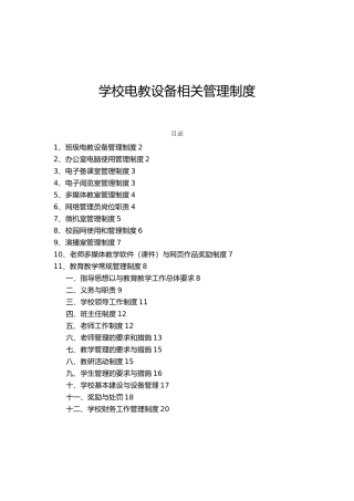 学校电教设备管理与教育教学常规管理制度汇编