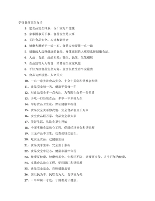 学校食品安全标语