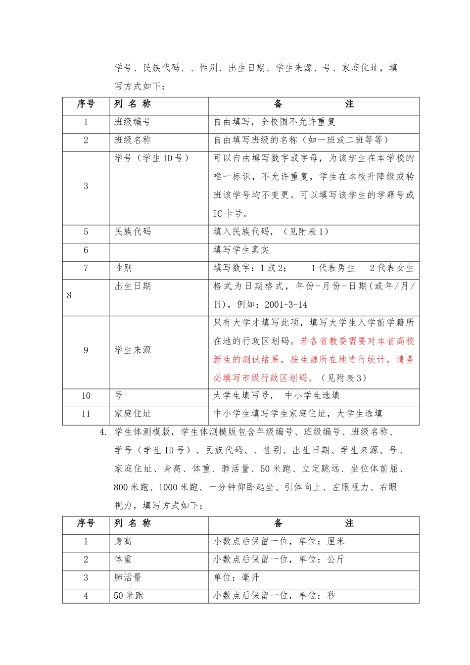 学生体质健康测试模板填写说明_第2页