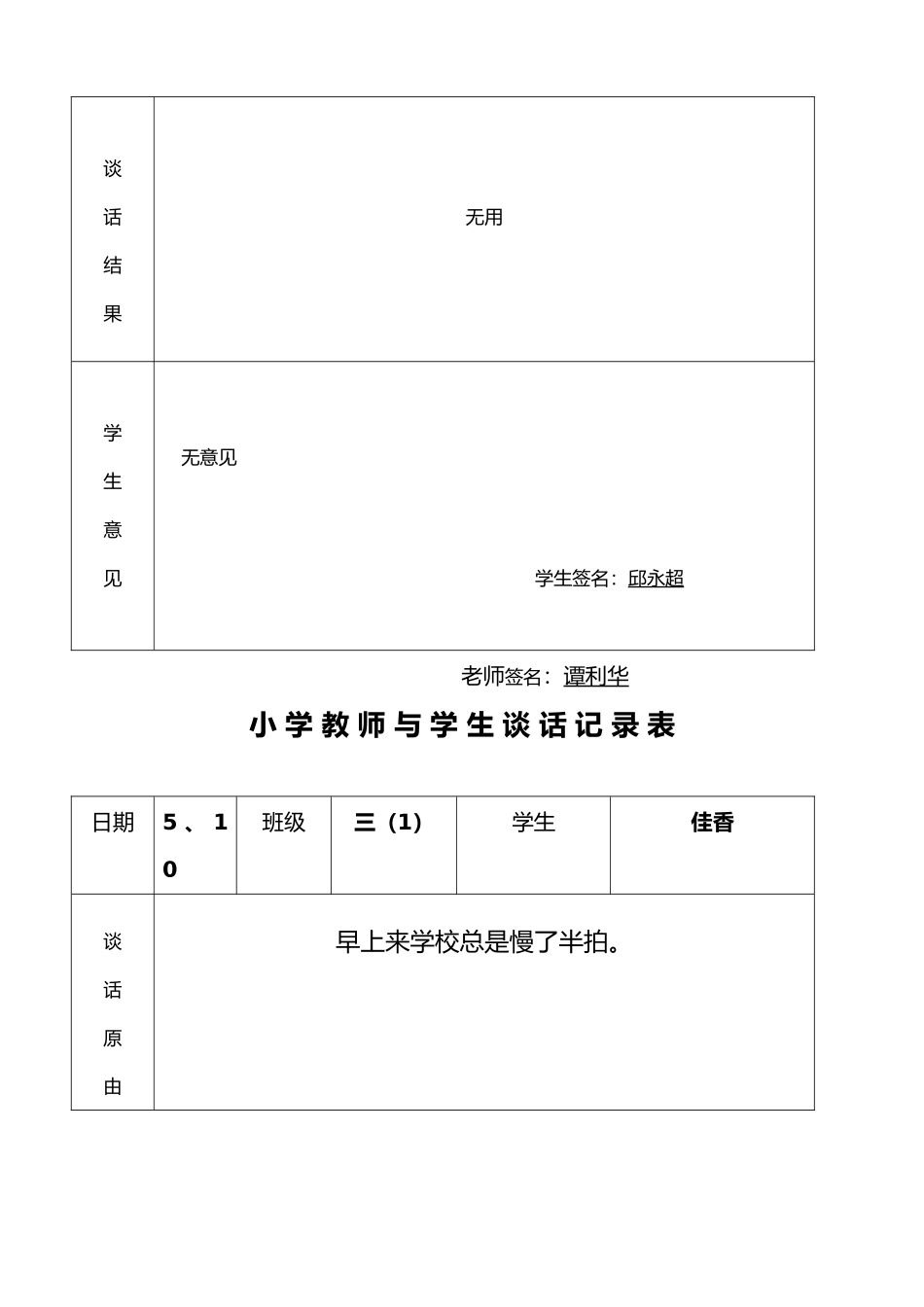 学生谈话记录表_第2页
