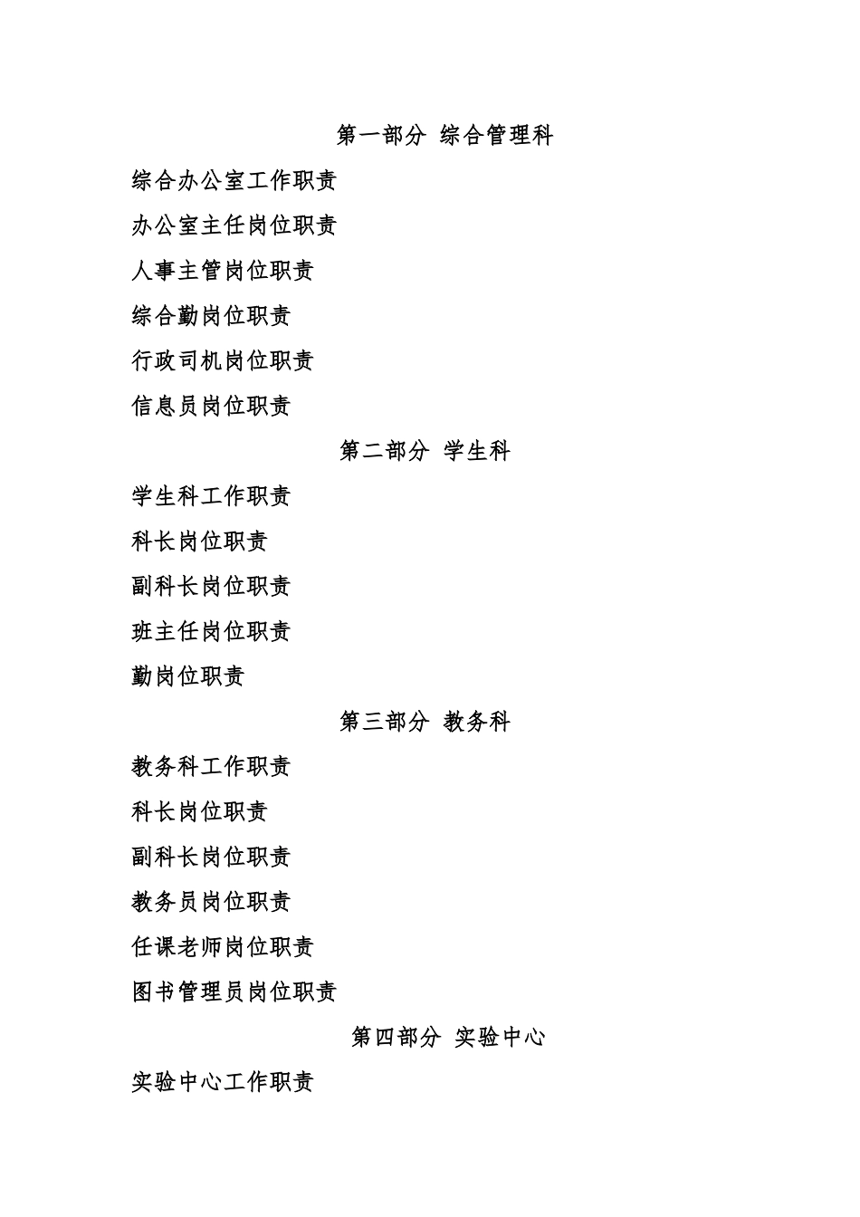 宁夏起航职业学校岗位职责说明_第2页