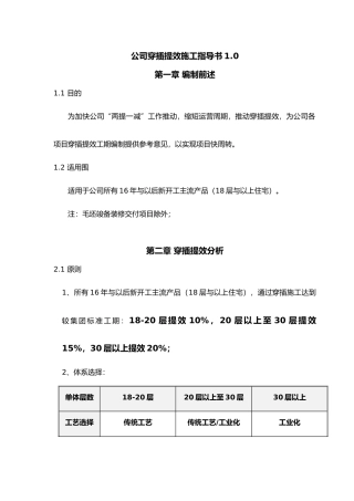 宁波公司穿插提效施工指导书1.0版