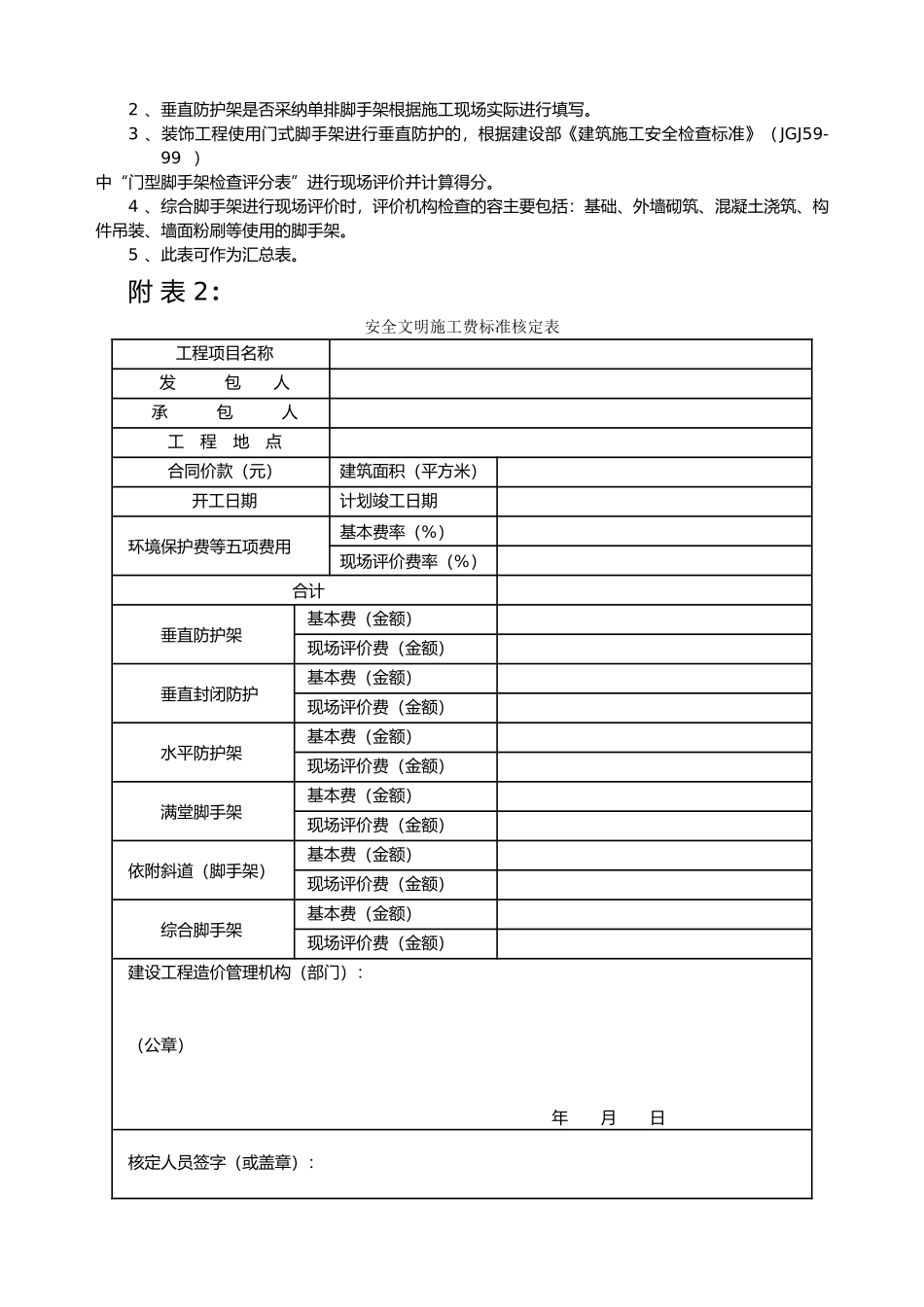 安全文明建筑施工现场评价表_第2页