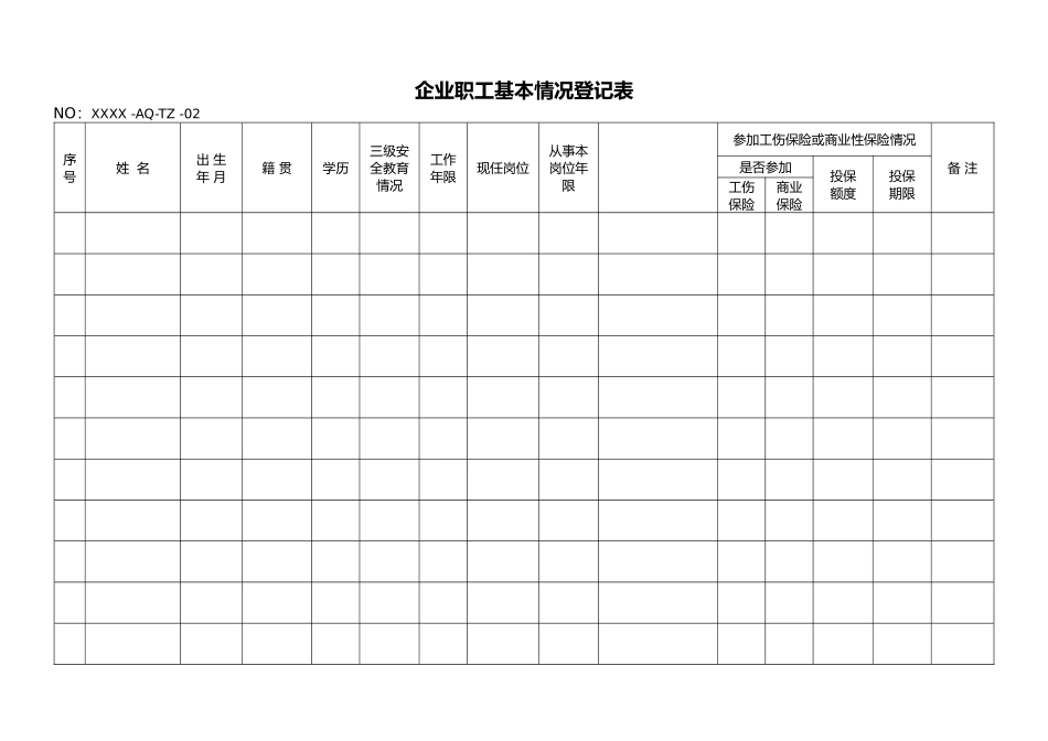 安全生产标准化所有记录表格模板_第2页