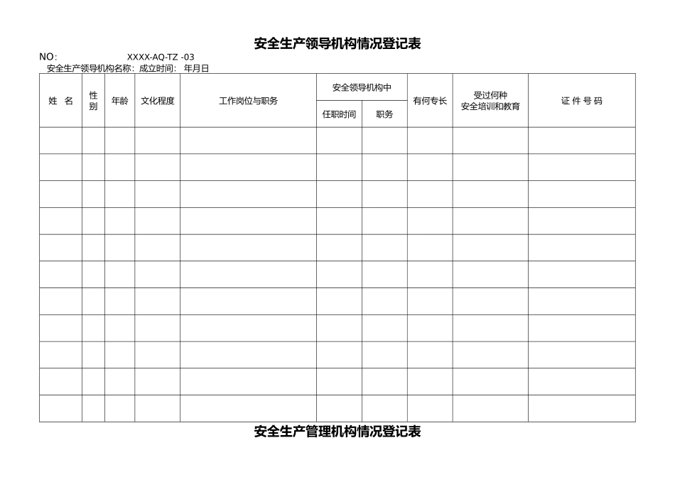安全生产标准化所有记录表格模板_第3页