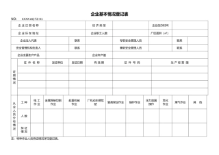 安全生产标准化所有记录表格模板