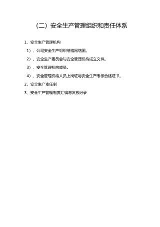 安全生产管理组织和责任体系概述