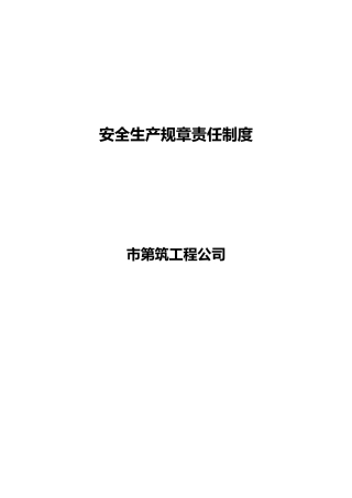 安全生产规章责任制度汇编