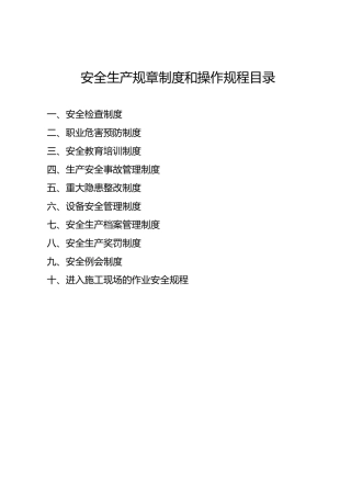 安全生产规章制度与操作规程完整