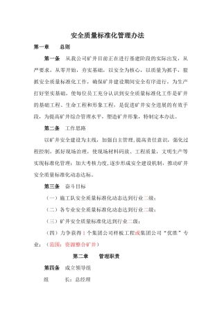 安全质量标准化管理办法