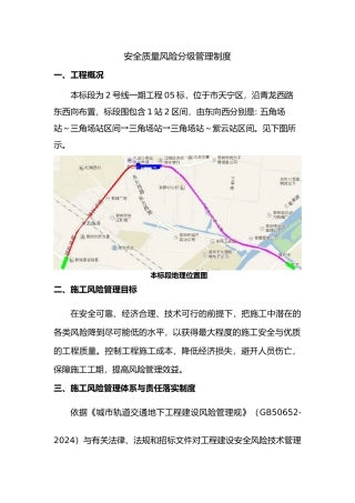 安全质量风险分级管理制度汇编