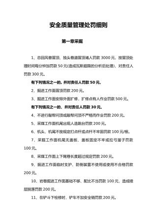 安全质量管理处罚细则