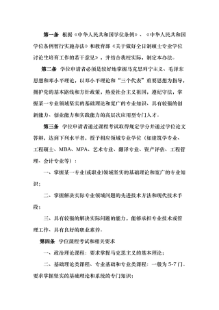 安徽合肥工业大学授予全日制硕士专业学位工作办法