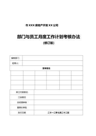 实战型房地产企业集团绩效考核方案