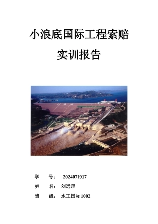 实训报告小浪底国际工程索赔