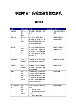 实验室设备管理系统实验