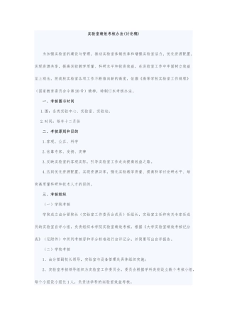 实验室绩效考核办法