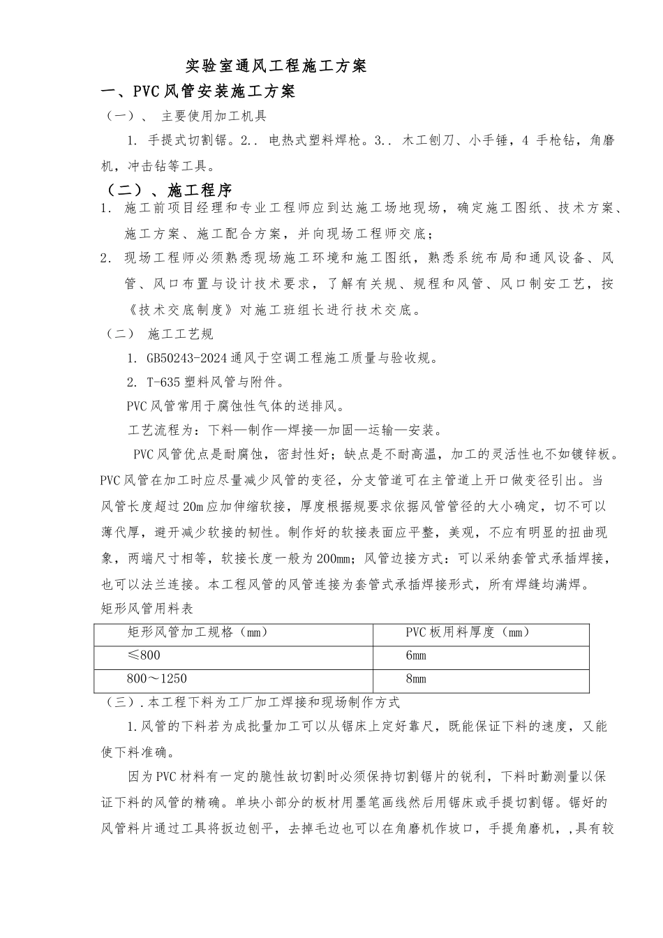实验室通风工程施工设计方案_第1页