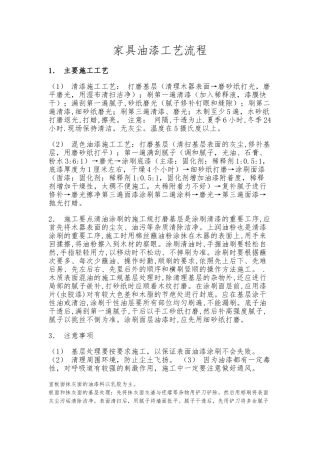 家具油漆工艺的设计流程图