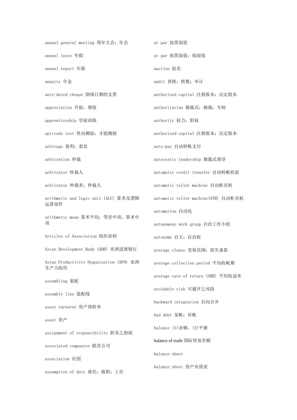 对外贸易常用词汇英汉翻译词汇_第2页