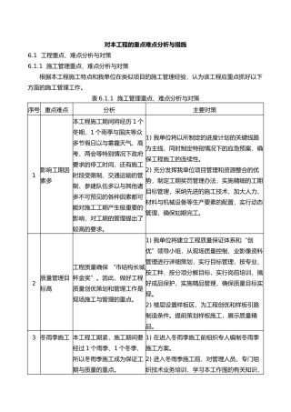 对本工程的重点难点分析与措施方案