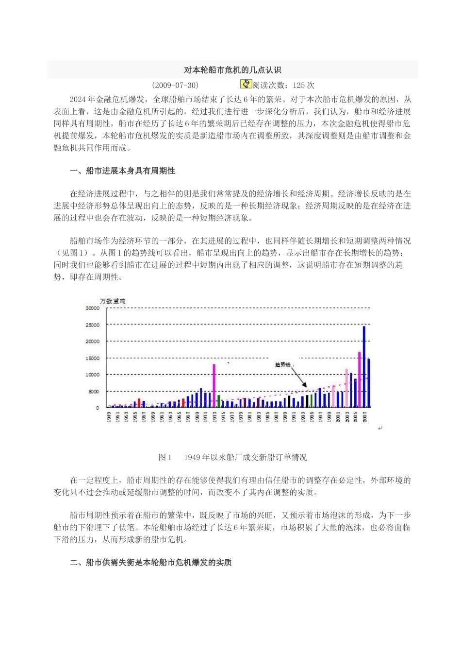 对本轮船市危机的几点认识_第1页