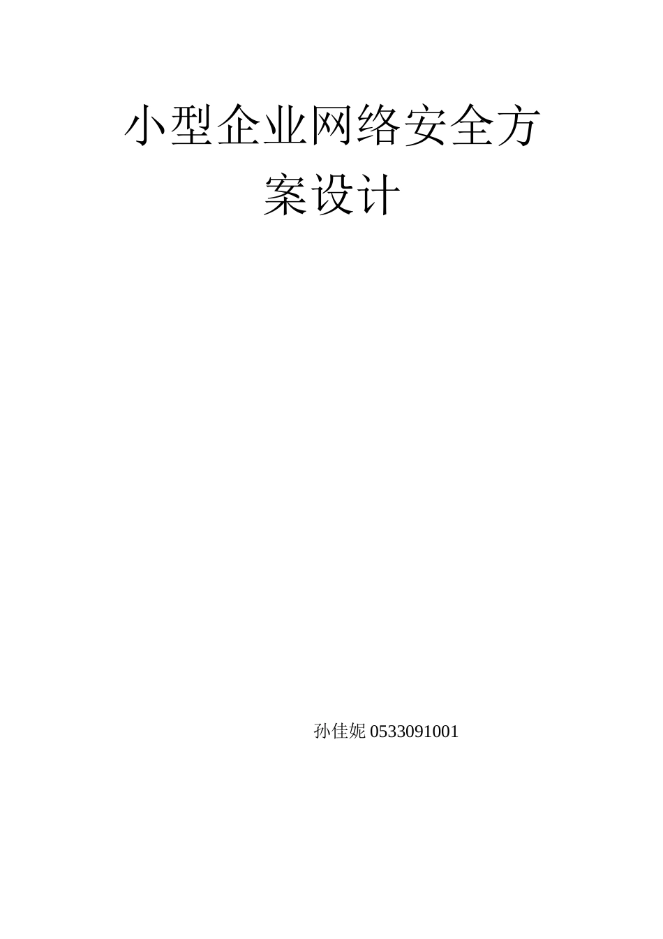 小型企业网络安全方案设计_第1页