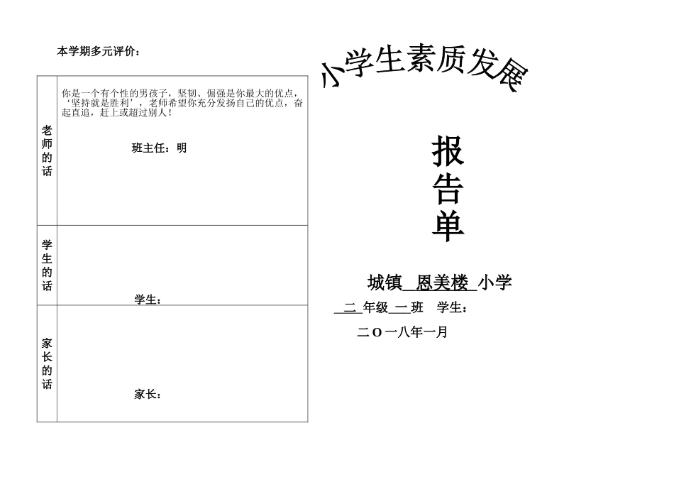 小学学生综合素质评价综合版_第1页