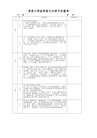 小学放学前五分钟安全教育