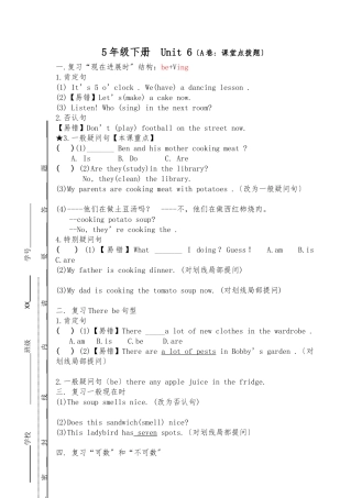 小学新译林-5B-Unit6考点精练