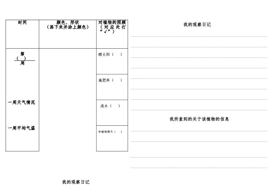 小学植物生长观察记录表_第3页