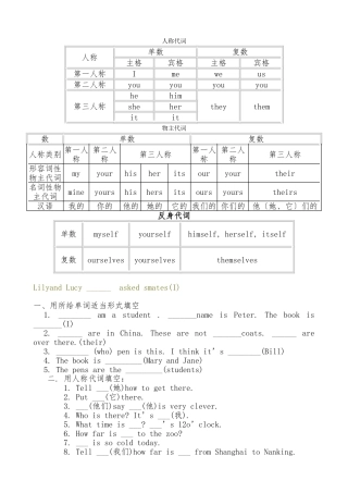 小学生主格宾格表格说明及练习最全