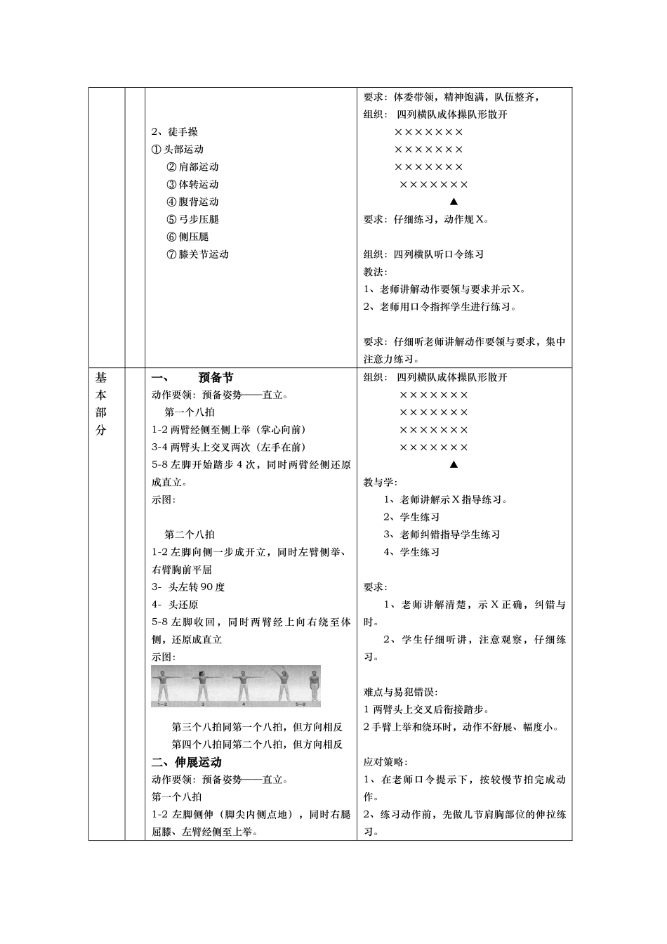 小学生广播体操体育教学教案_第2页