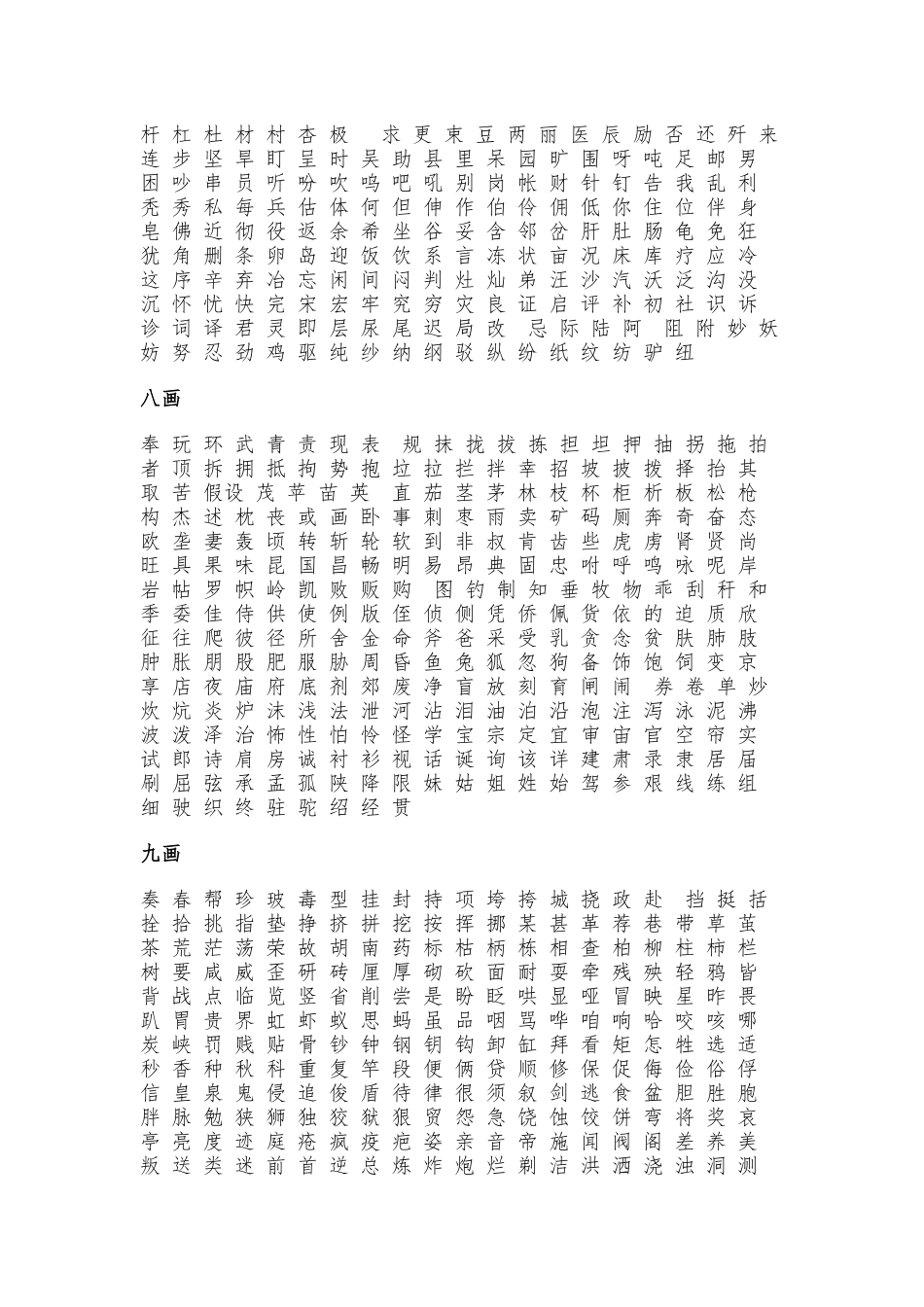 小学生应该掌握的汉字_第2页