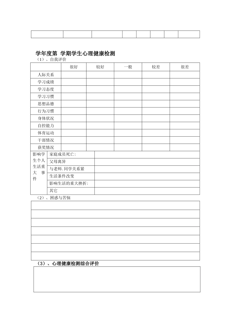 小学生心理健康档案_第3页