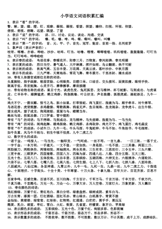 小学生词语积累大全(对学生绝对有用)