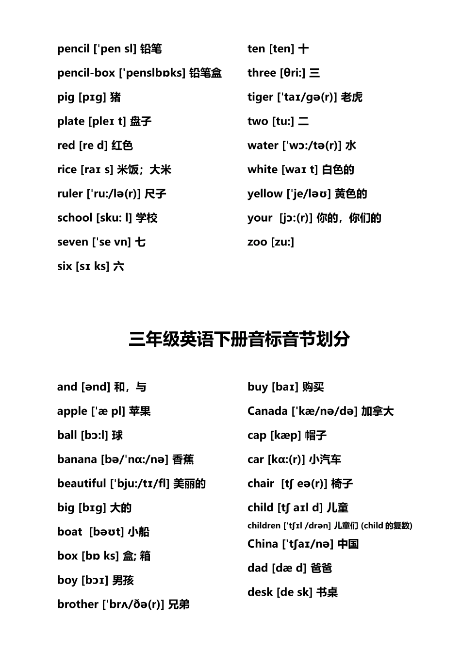 小学的单词划分音节_第2页