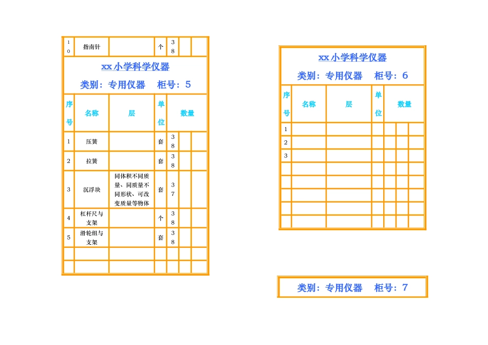 小学科学仪器室柜面标签_第3页