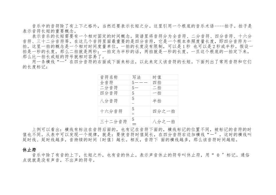 小学音乐简谱乐理知识_第2页